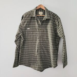 Cabela's plaid button up shirt size XL men's green